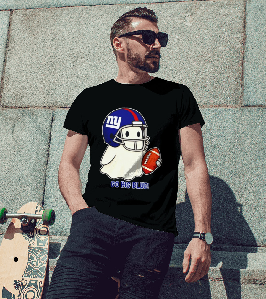 New York Giants Ghost Go Big Blue Halloween 2026 Football T-Shirt
