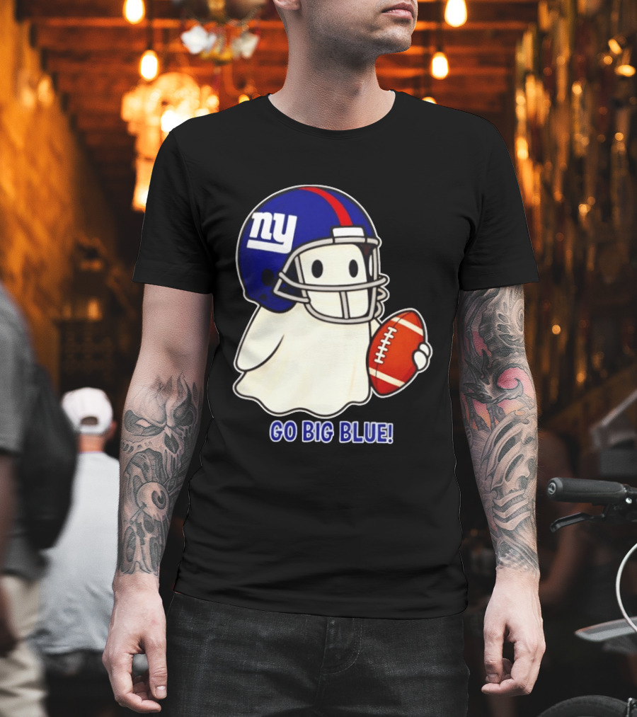 New York Giants Ghost Go Big Blue Halloween 2026 Football T-Shirt