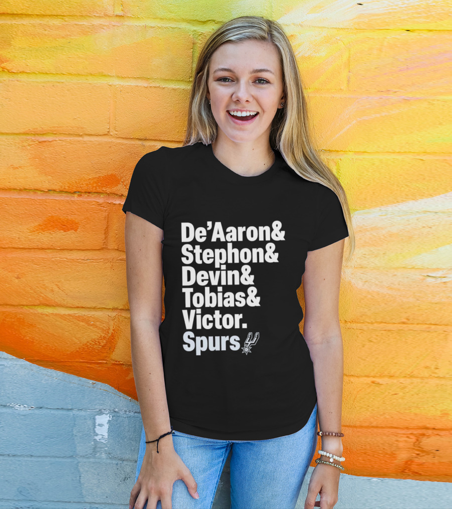San Antonio Spurs De'Aaron Stephon Devin Tobias Victor Lineup 2026 T-Shirt