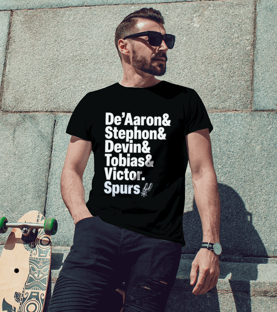 San Antonio Spurs De'Aaron Stephon Devin Tobias Victor Lineup 2026 T-Shirt