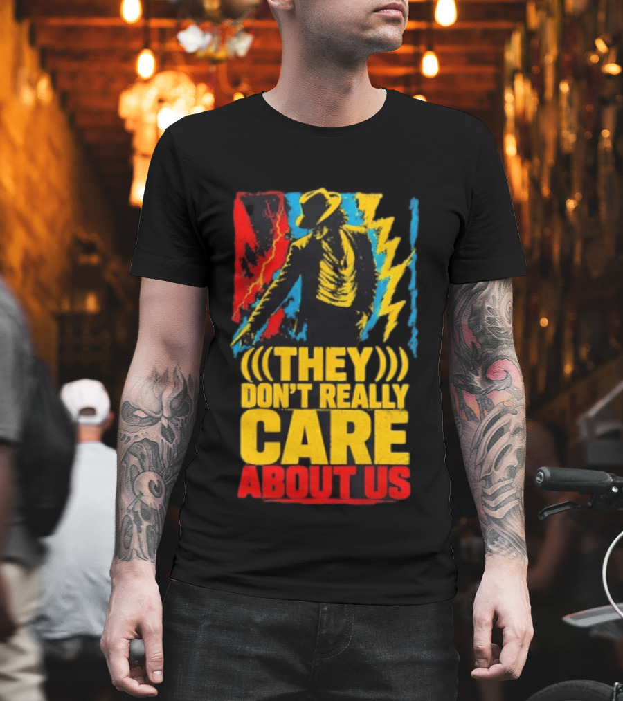 They Don't Really Care About Us Michael Jackson Iconic Pose Lightning T-Shirt