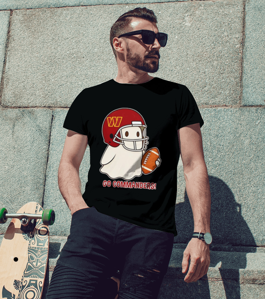 Washington Commanders Halloween Ghost Football Go Commanders 2026 T-Shirt