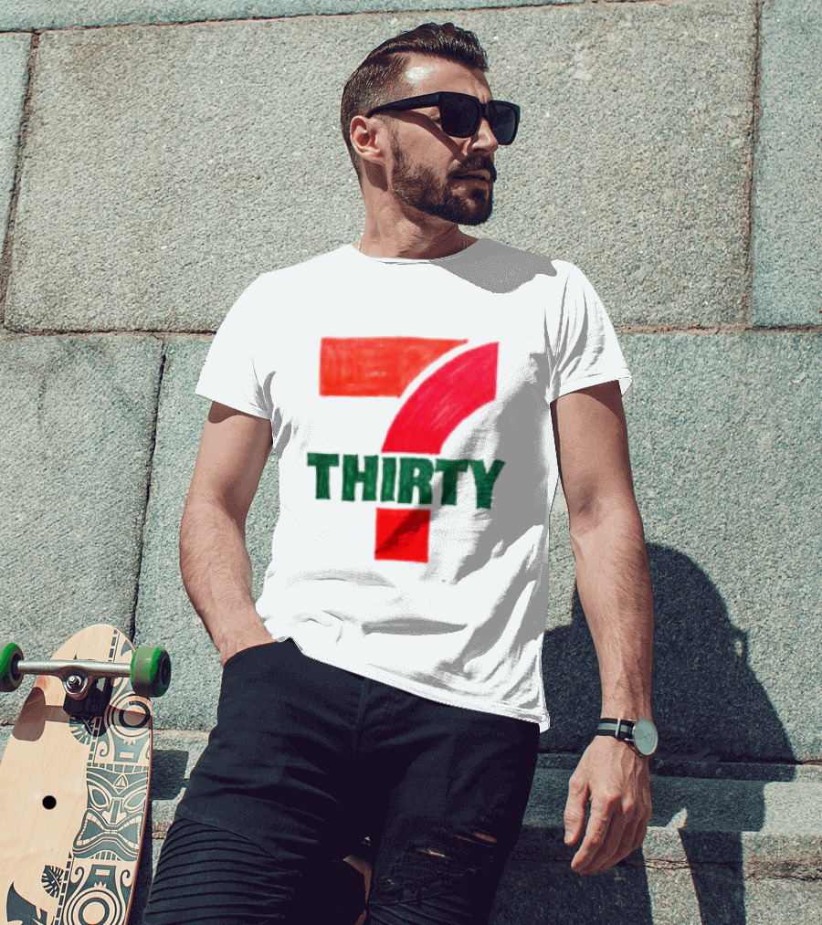 Asspizza Store 7 Thirty Hand Drawn Red Green Number T-Shirt