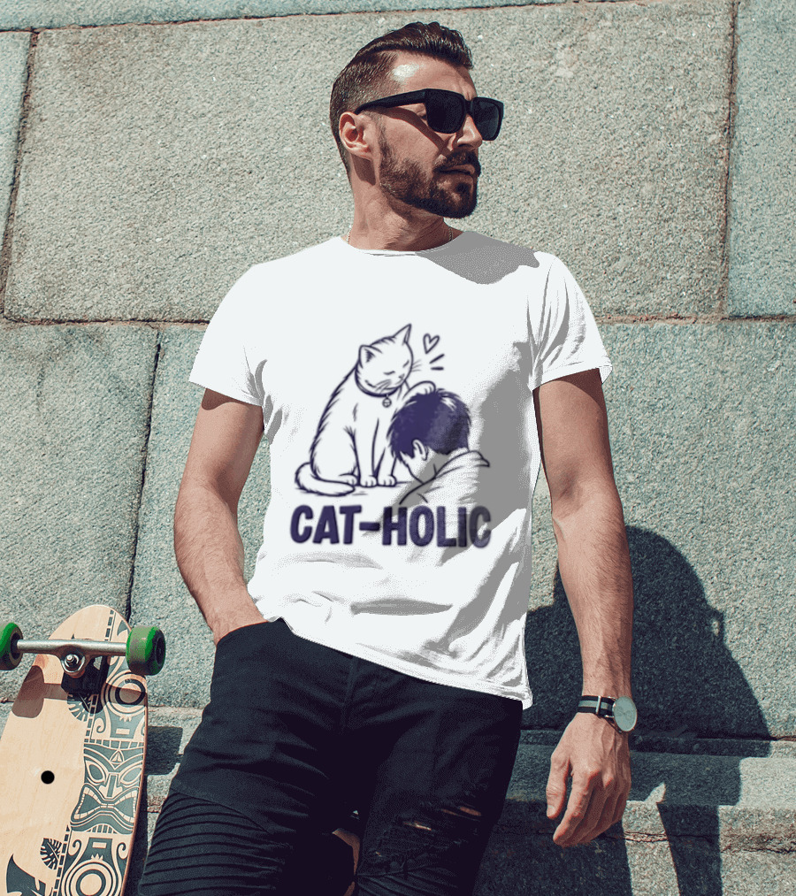 Cat Holic Feline Lover And Pet Owner Connection T-Shirt