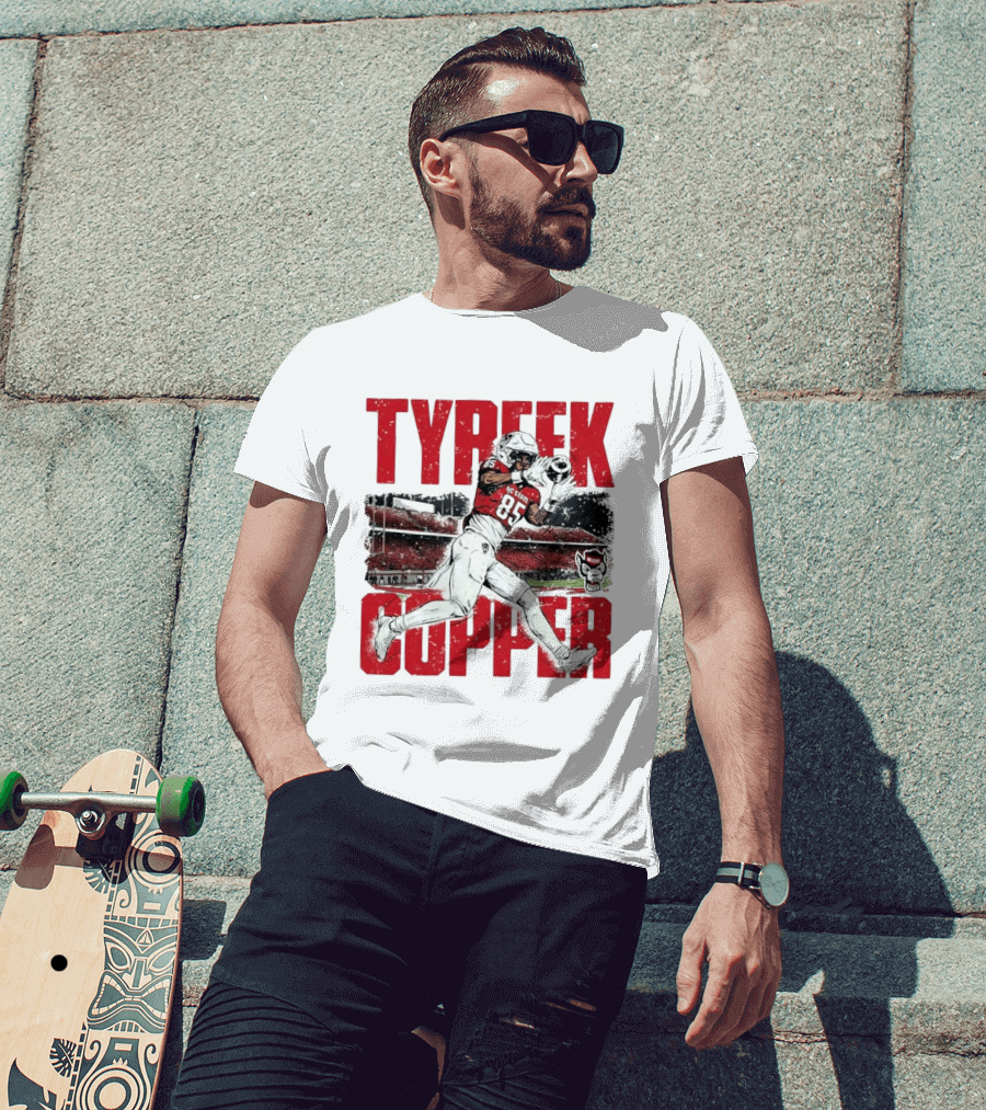 NCAA Football NC State Wolfpack Tyreek Copper Catching Highlight Caricature T-Shirt