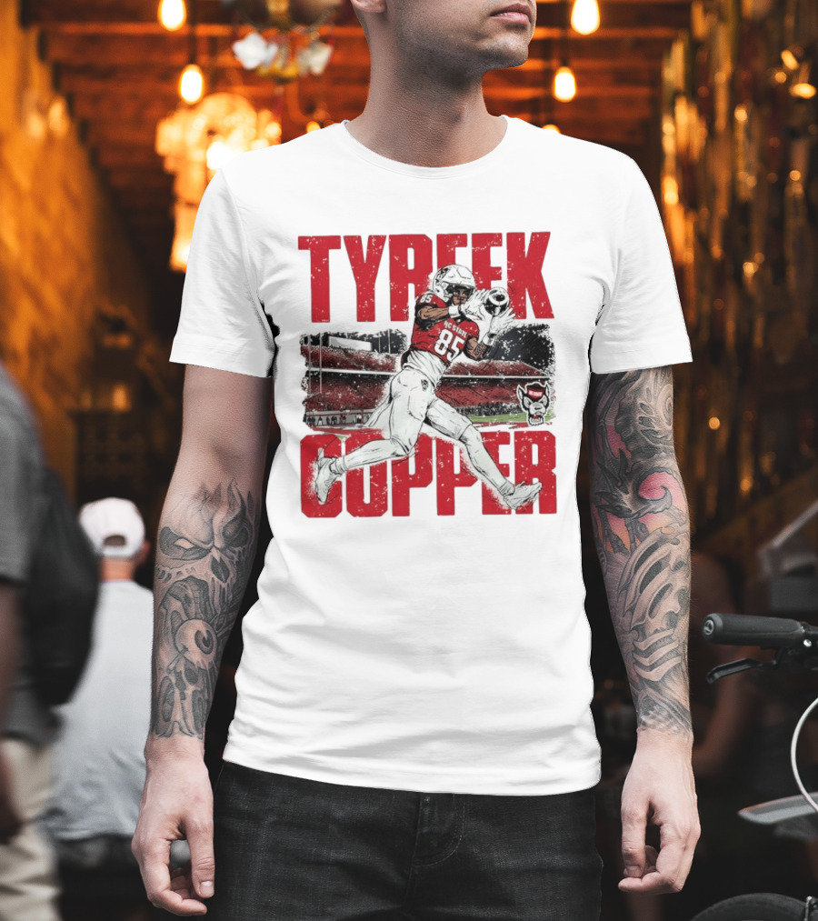 NCAA Football NC State Wolfpack Tyreek Copper Catching Highlight Caricature T-Shirt