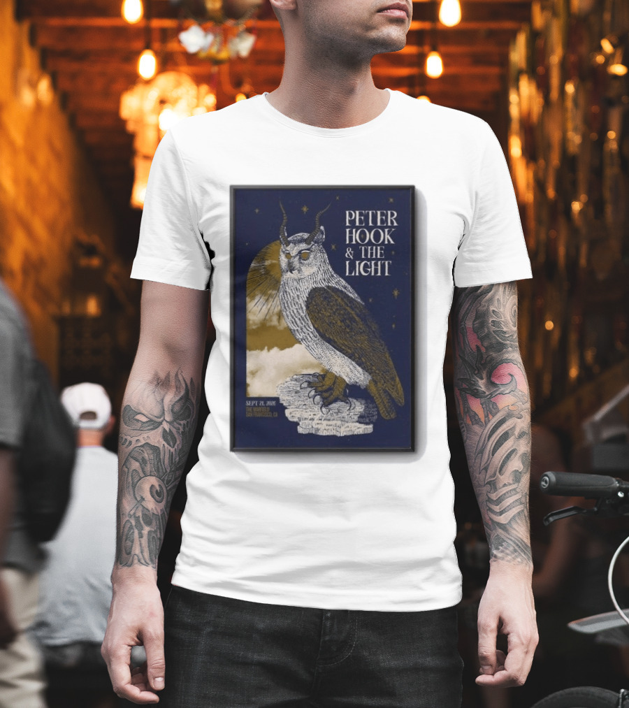 Peter Hook & The Light Sept 21 2026 San Francisco CA Owl T-Shirt