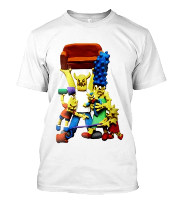 The Simpsons Claymation Family Couch Posing Scene T-Shirt
