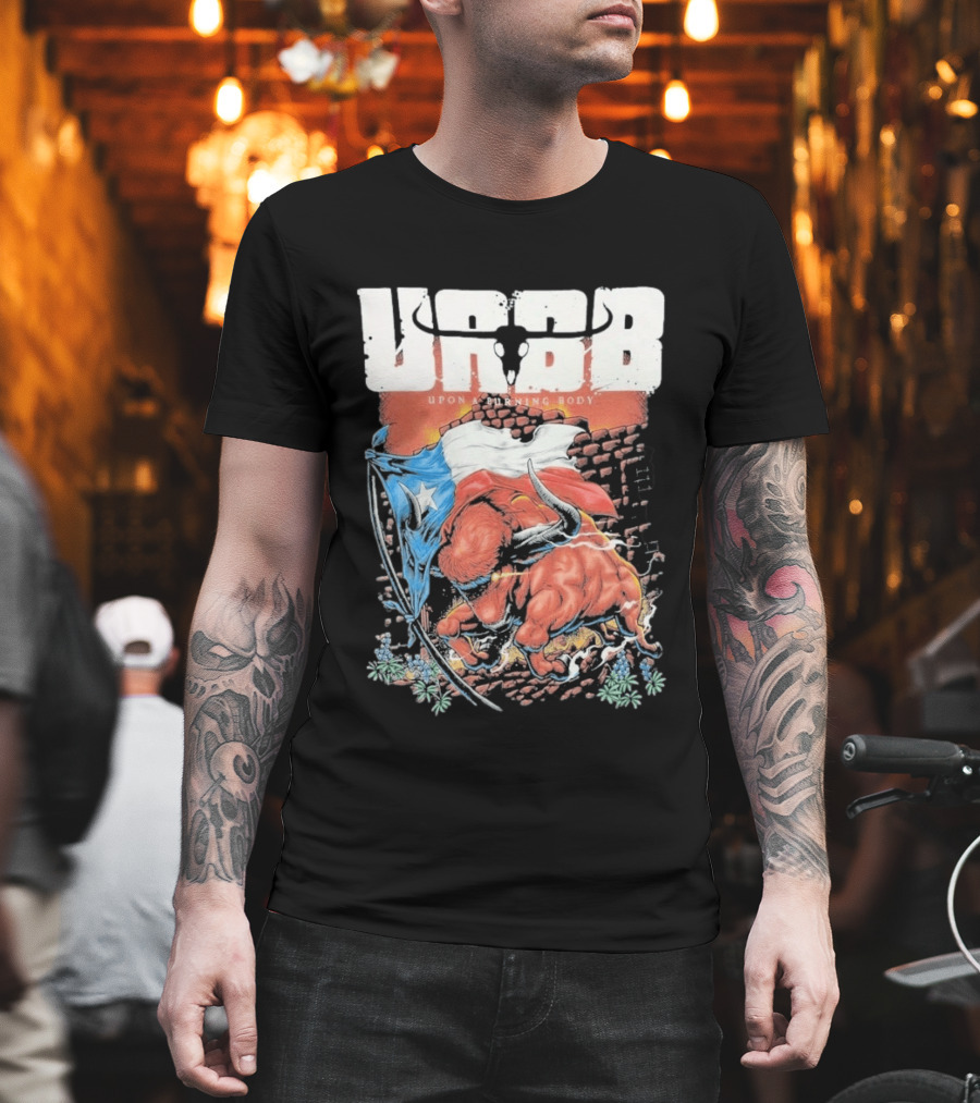 Upon A Burning Body URBB Bull Flag Texas T-Shirt
