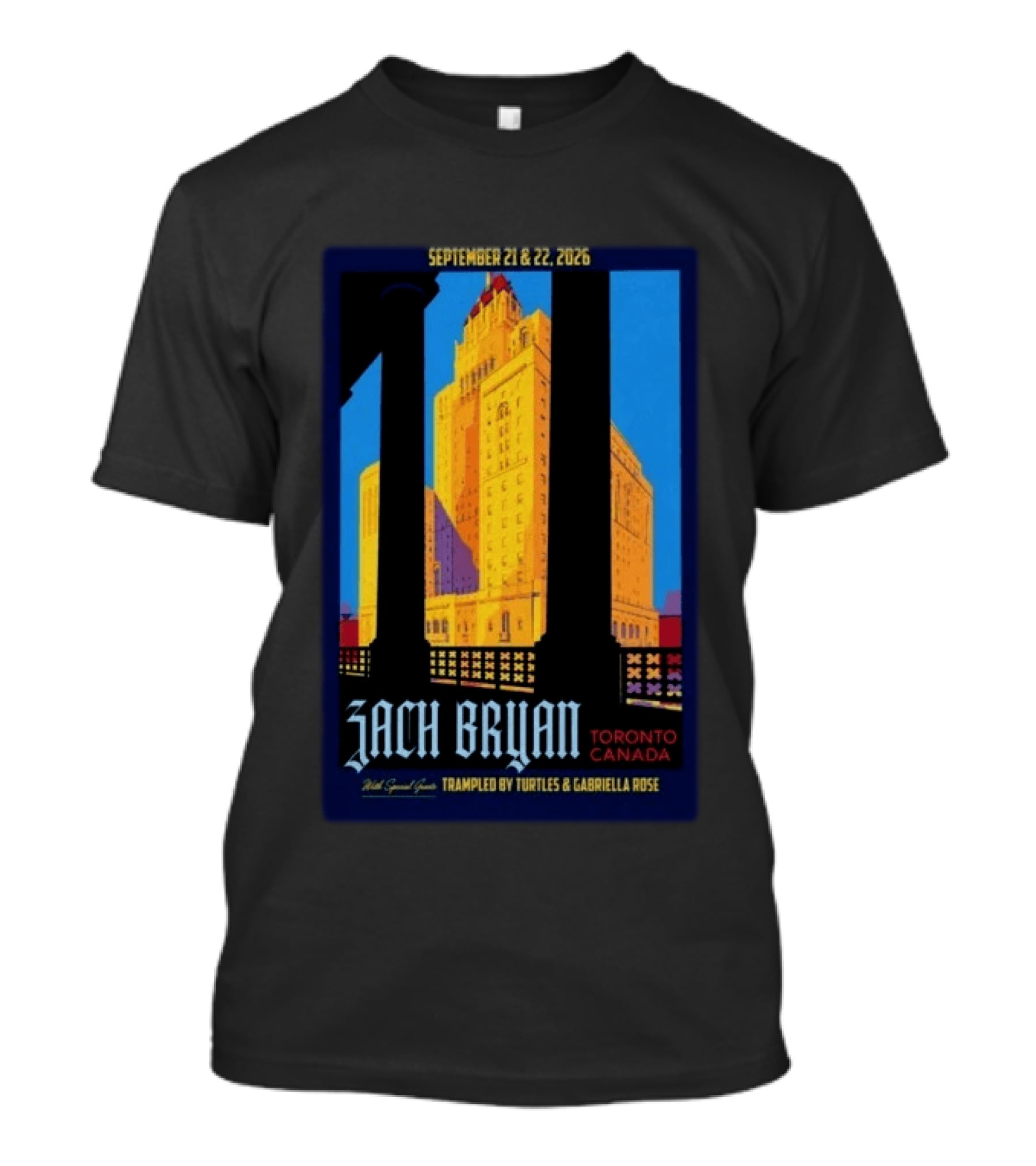 Zach Bryan Toronto Canada Sept 21 22 2026 Trampled By Turtles Gabriella Rose T-Shirt