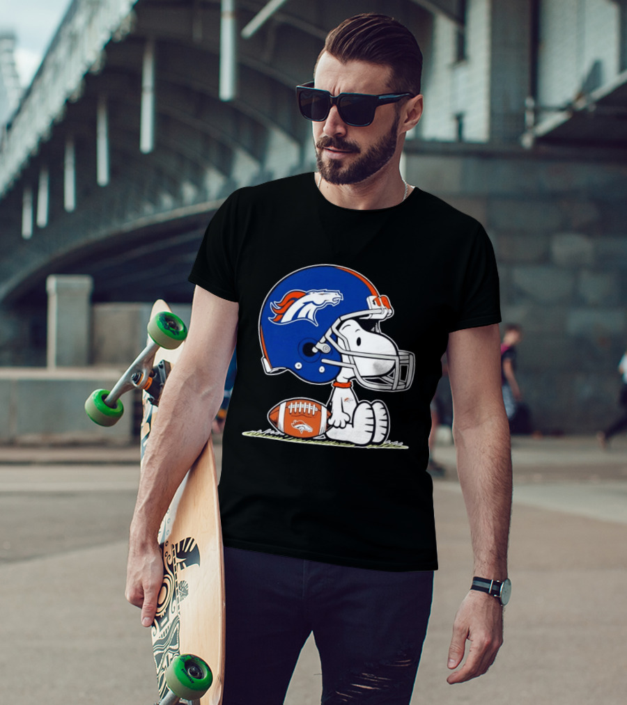 Peanuts Snoopy Denver Broncos Helmet Fan Favorite T-Shirt