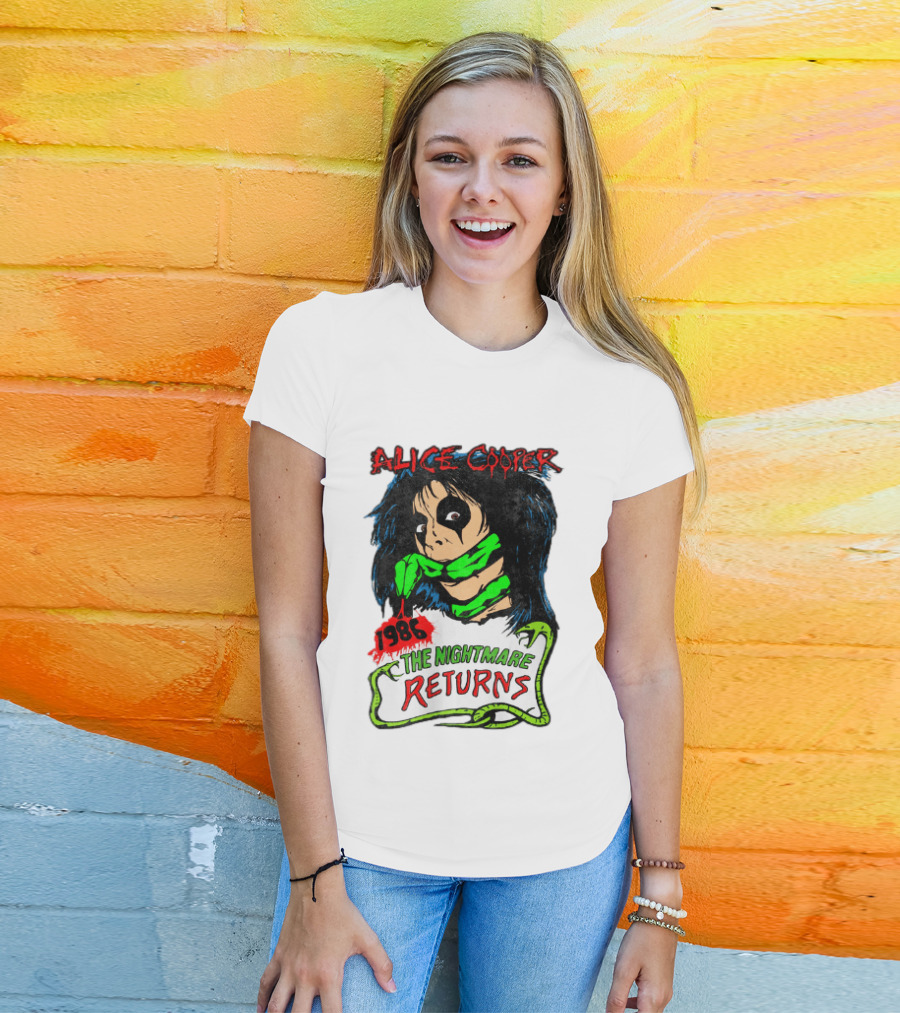 Alice Cooper The Nightmare Returns 1986 Constrictor Raglan T-Shirt