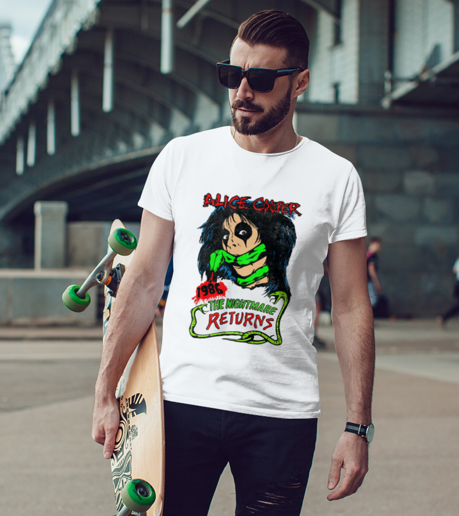 Alice Cooper The Nightmare Returns 1986 Constrictor Raglan T-Shirt