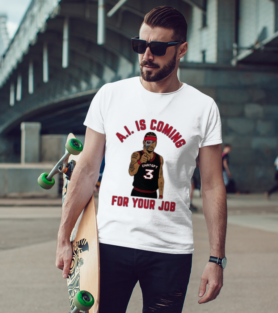 Allen Iverson A.I. Is Coming For Your Job ChatGPT Basketball Tattoo T-Shirt