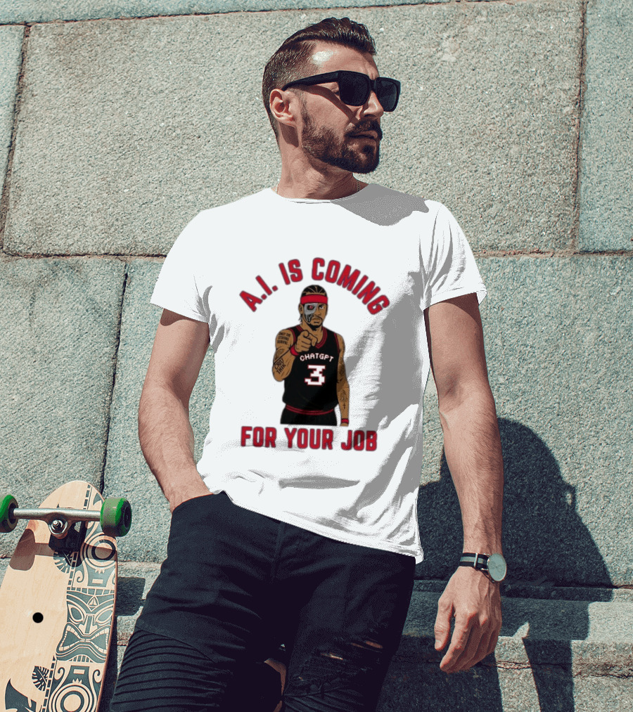 Allen Iverson A.I. Is Coming For Your Job ChatGPT Basketball Tattoo T-Shirt