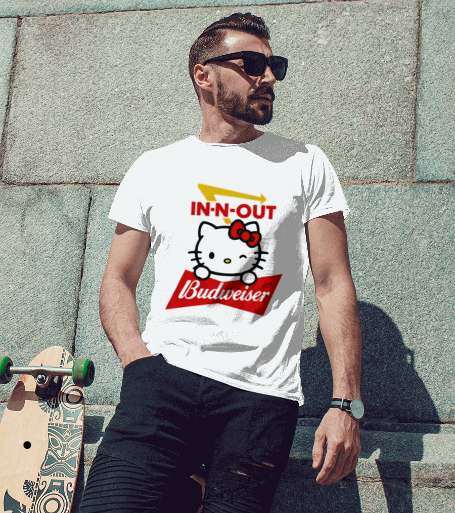 Hello Kitty In N Out Budweiser Combo T-Shirt
