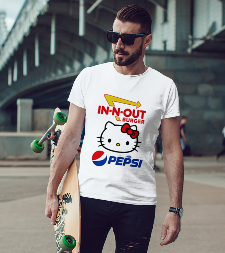 Hello Kitty Sanrio In N Out Burger Pepsi Collaboration T-Shirt