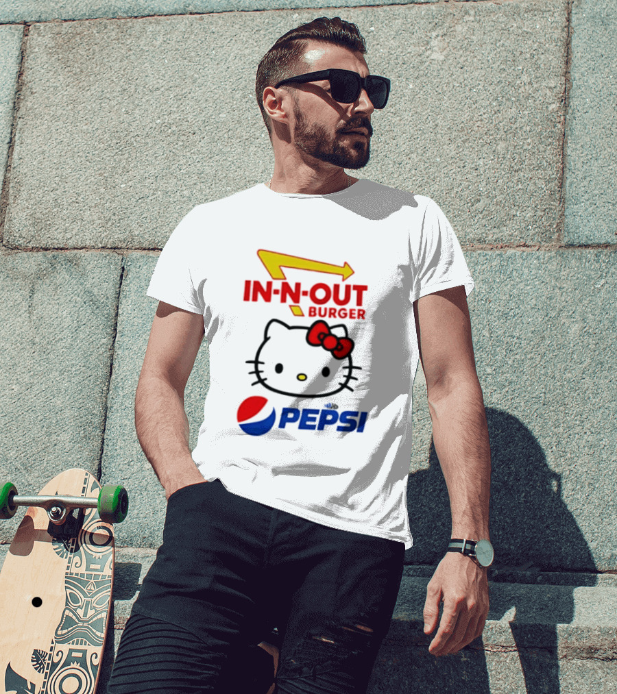 Hello Kitty Sanrio In N Out Burger Pepsi Collaboration T-Shirt