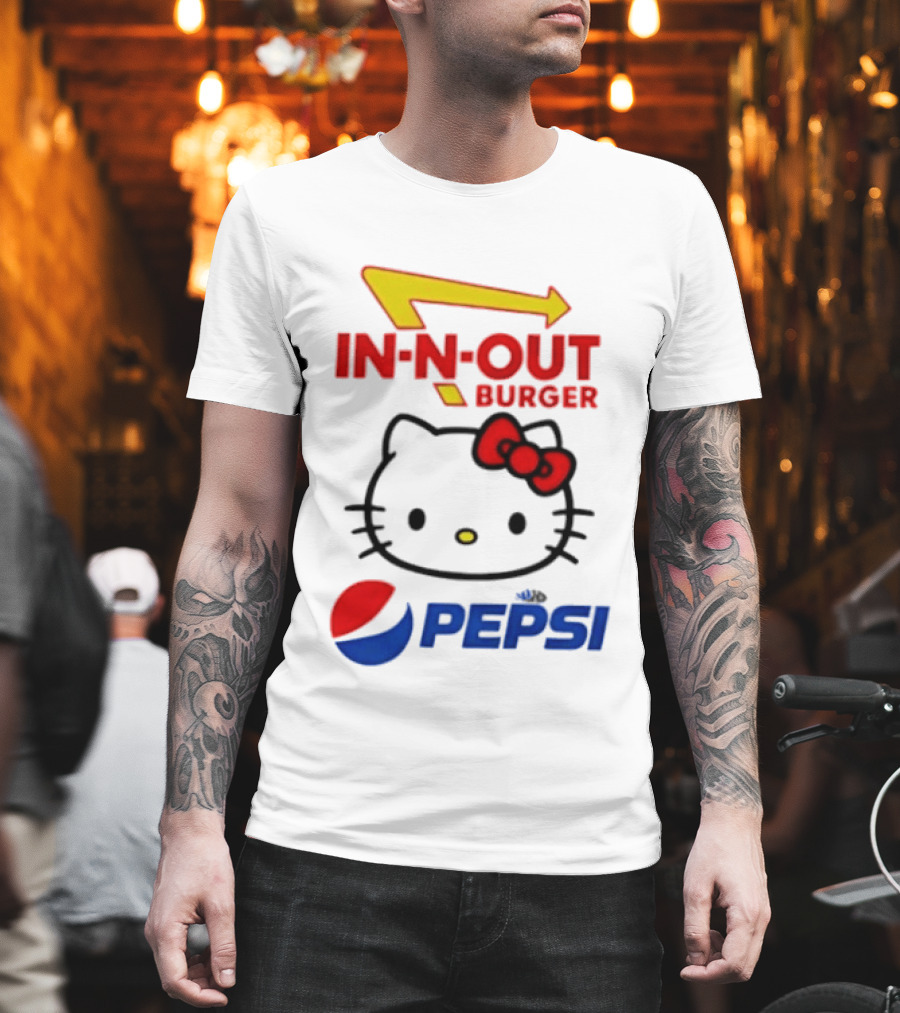 Hello Kitty Sanrio In N Out Burger Pepsi Collaboration T-Shirt