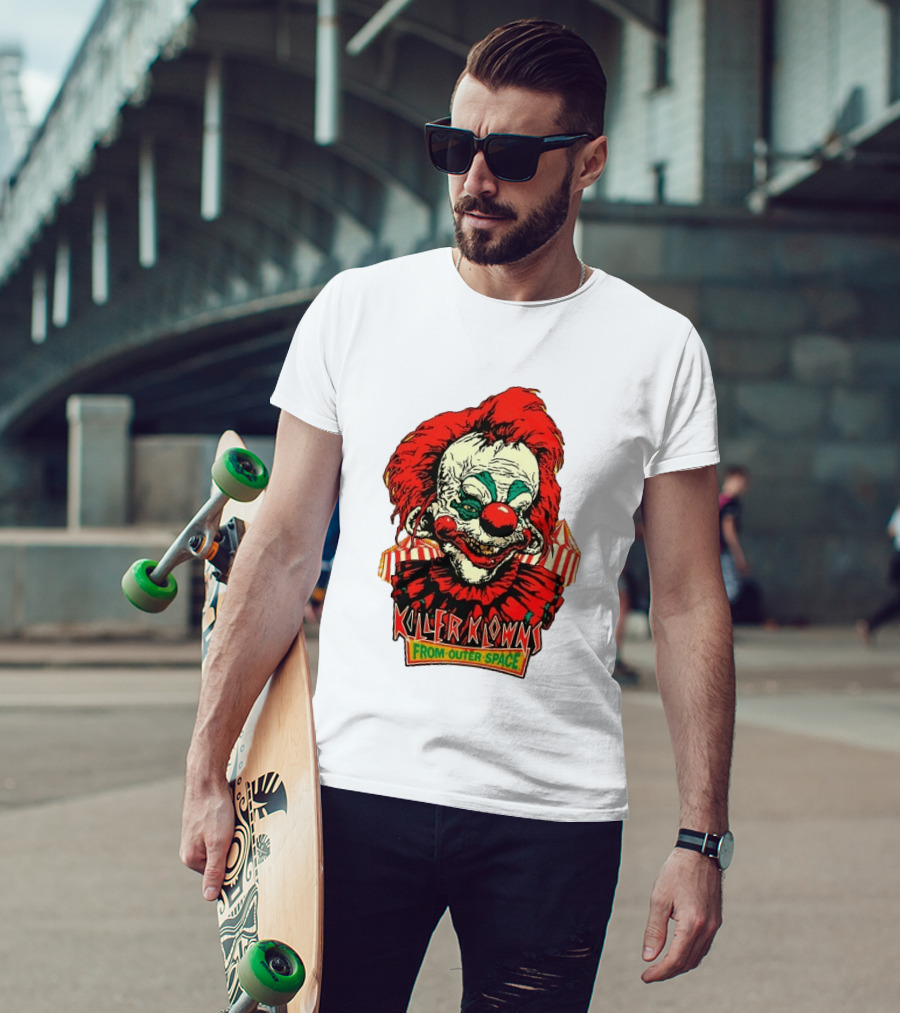 Killer Klowns From Outer Space Creepy Clown Art Red Nose Costume T-Shirt