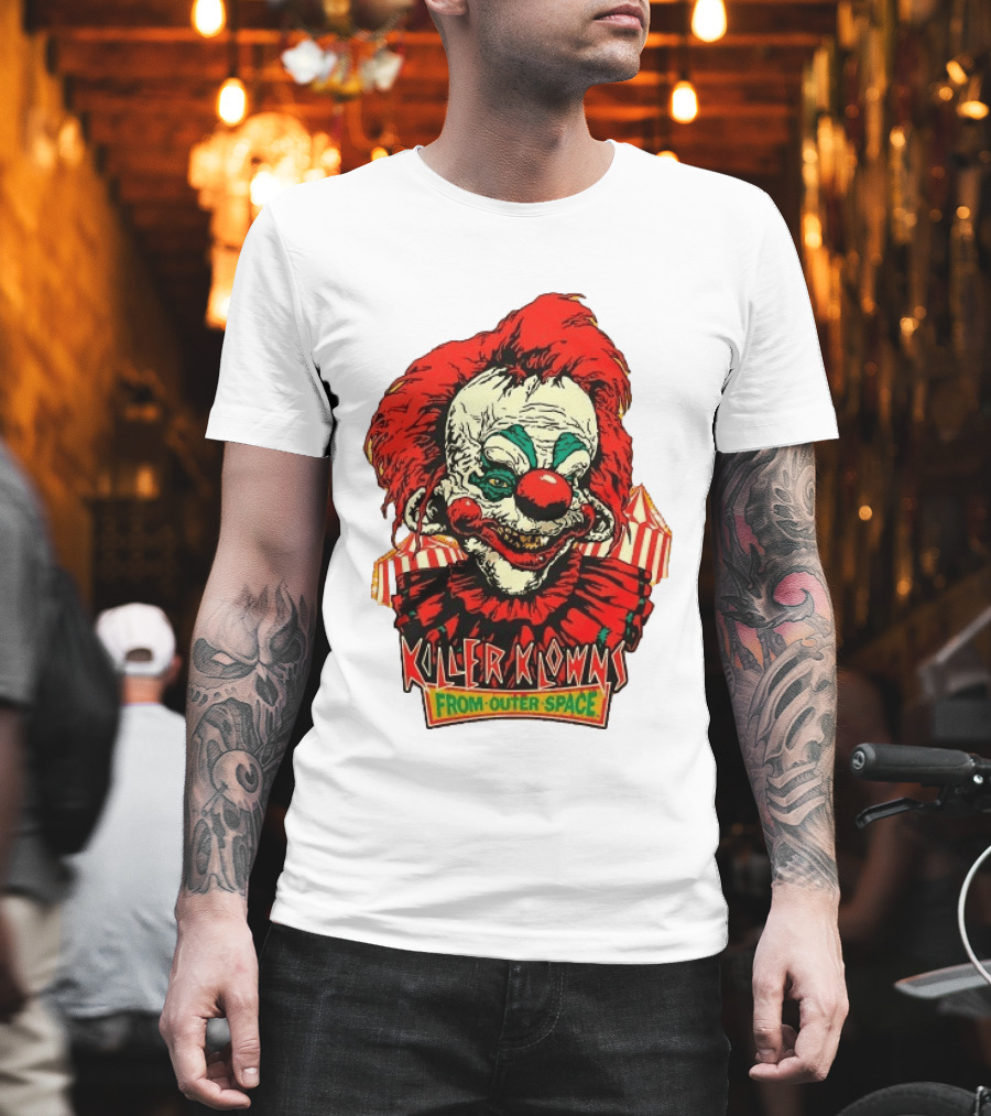 Killer Klowns From Outer Space Creepy Clown Art Red Nose Costume T-Shirt