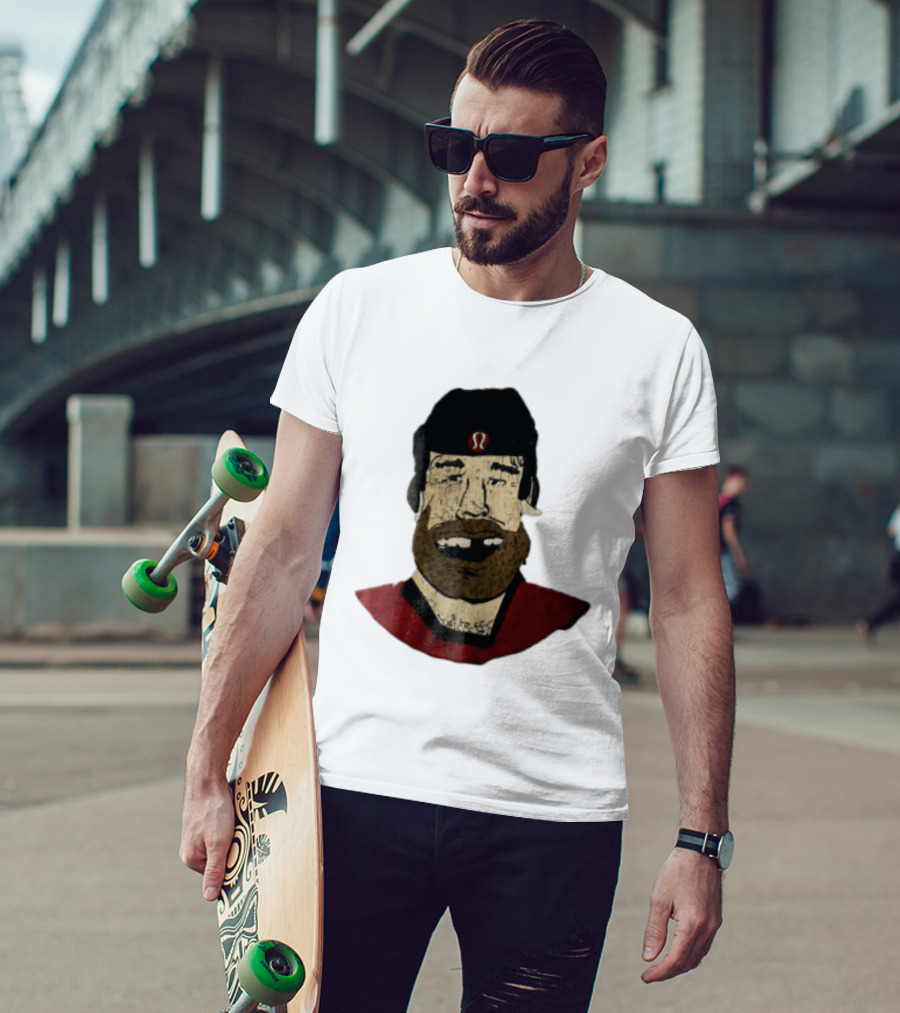 Lululemon Brent Burns Cartoon Hockey Player Missing Teeth T-Shirt