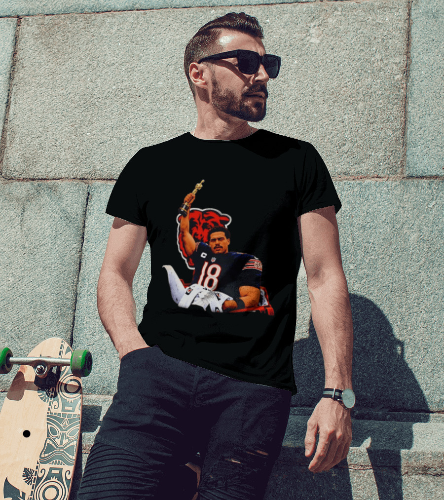 Caleb Williams Chicago Bears Oscar Meme Insight With Iconic Pose And Team Concept T-Shirt