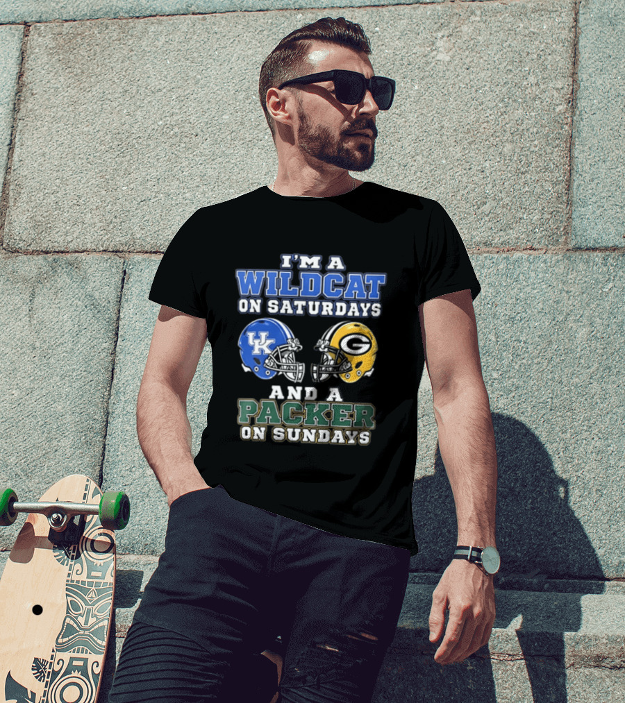 I'm A Wildcat On Saturdays UK Helmet And A Packer On Sundays G Helmet T-Shirt