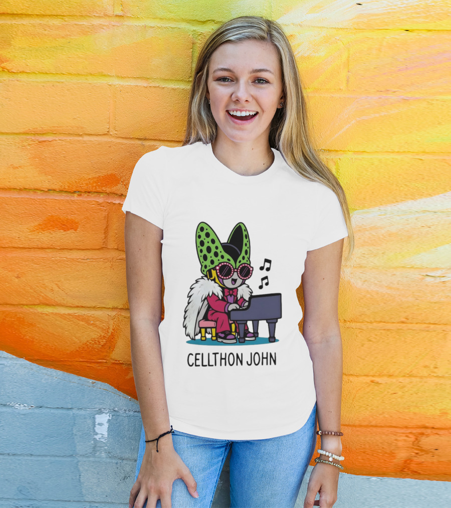 Cellthon John Dragon Ball Z Piano Music Fun T-Shirt