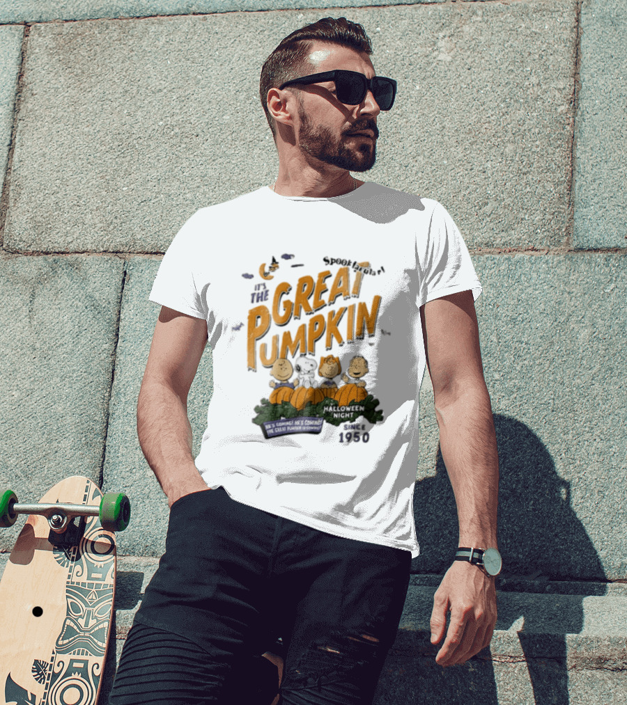 Spooktacular It's The Great Pumpkin Halloween Night Since 1950 Peanuts Charlie Brown Snoopy T-Shirt