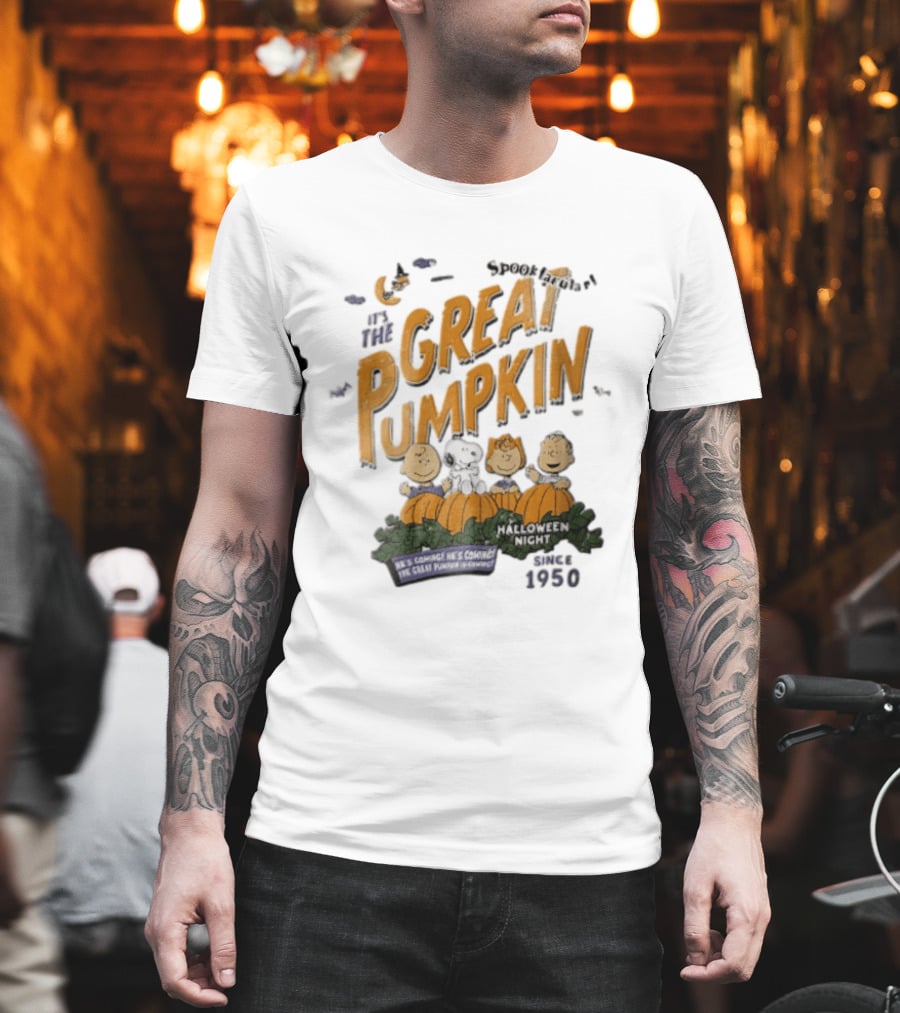 Spooktacular It's The Great Pumpkin Halloween Night Since 1950 Peanuts Charlie Brown Snoopy T-Shirt