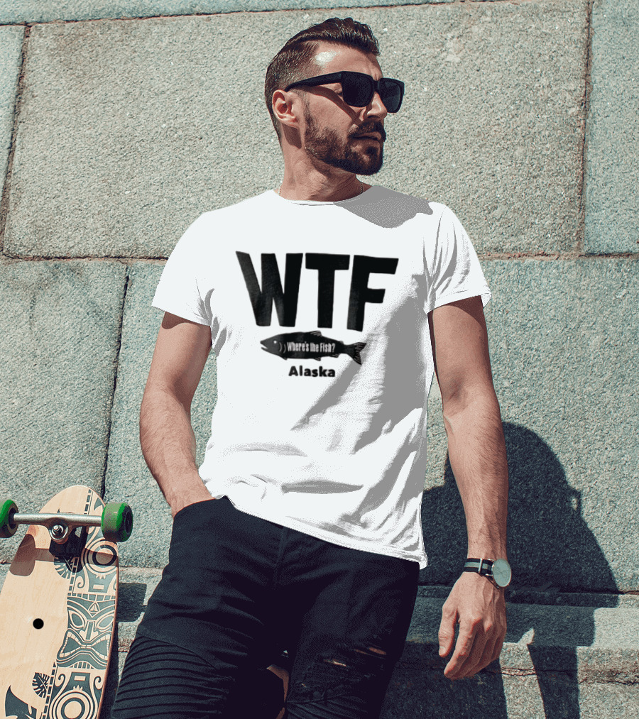 WTF Where's The Fish Alaska Black T-Shirt