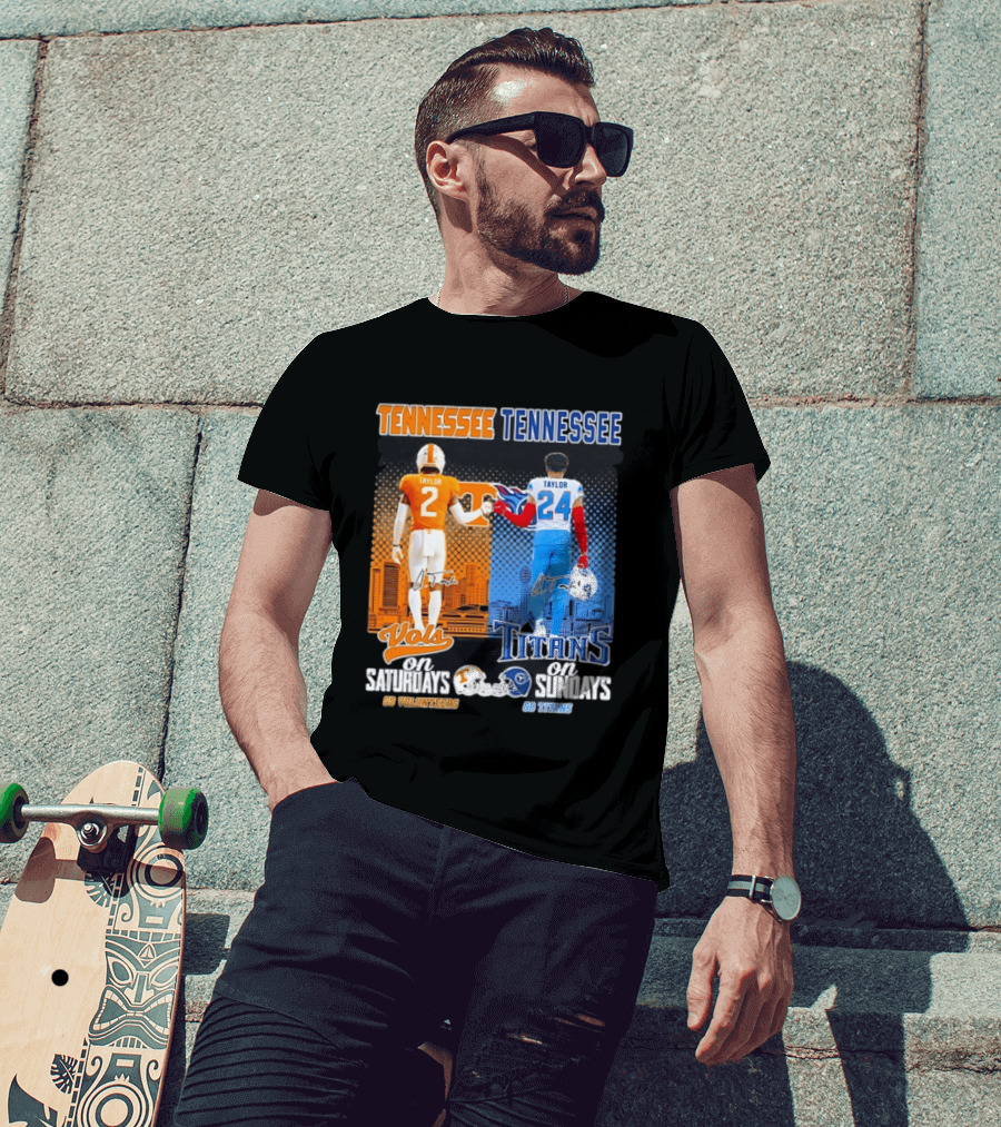 Tennessee Volunteers On Saturdays Go Volunteers Tennessee Titans On Sundays Go Titans T-Shirt