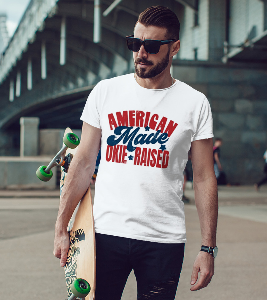 American Made Okie Raised Stars Vintage Appeal T-Shirt