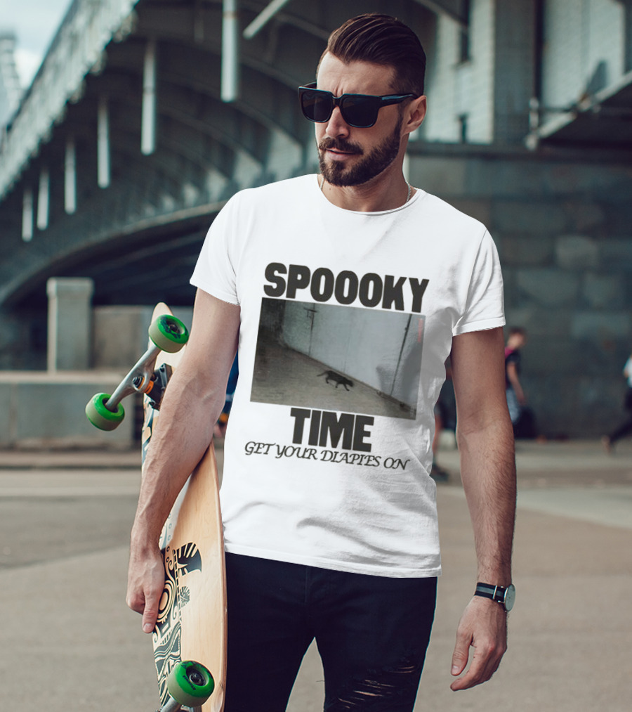 Spoooky Time Get Your Diapers On Caseoh Games Store Kitty CCTV T-Shirt