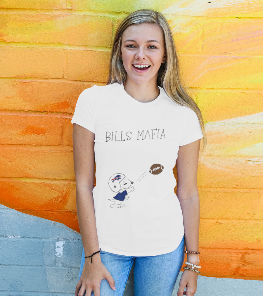 Snoopy Bills Mafia Buffalo Bills Football Fan Apparel Peanuts Sports T-Shirt