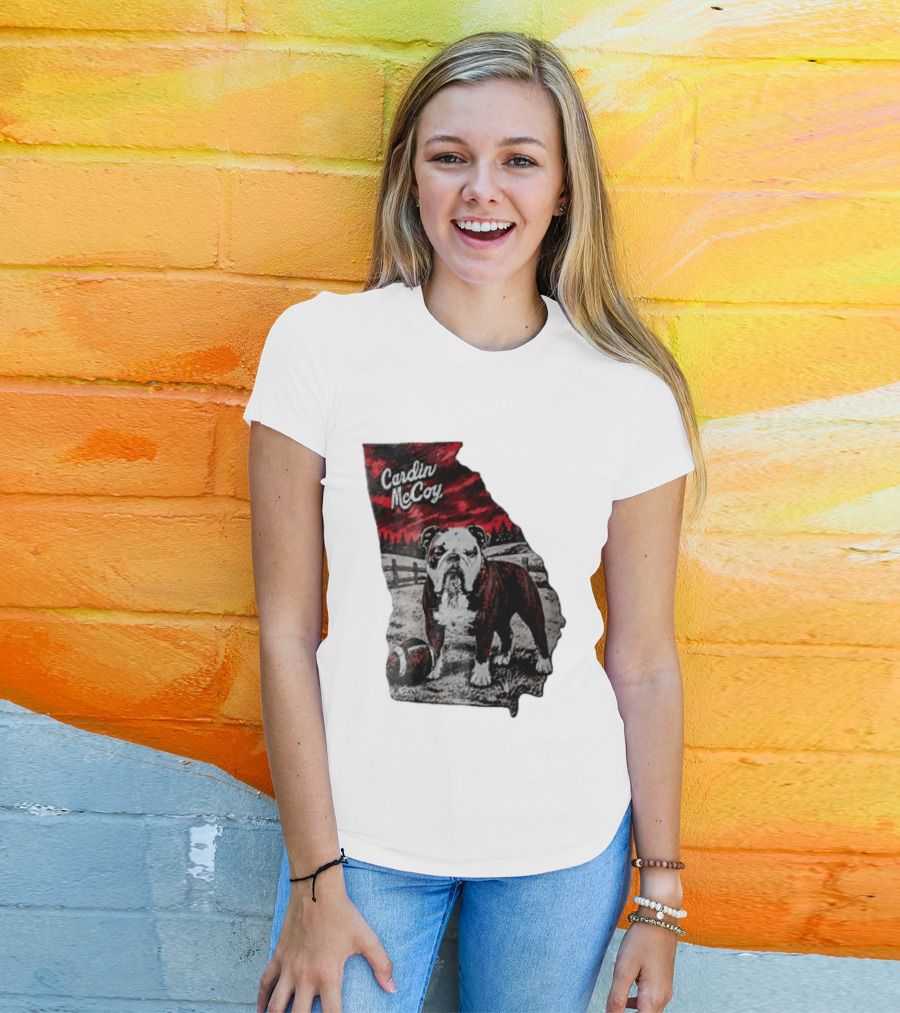 Cardin McCoy Georgia Bulldog Football Landscape T-Shirt