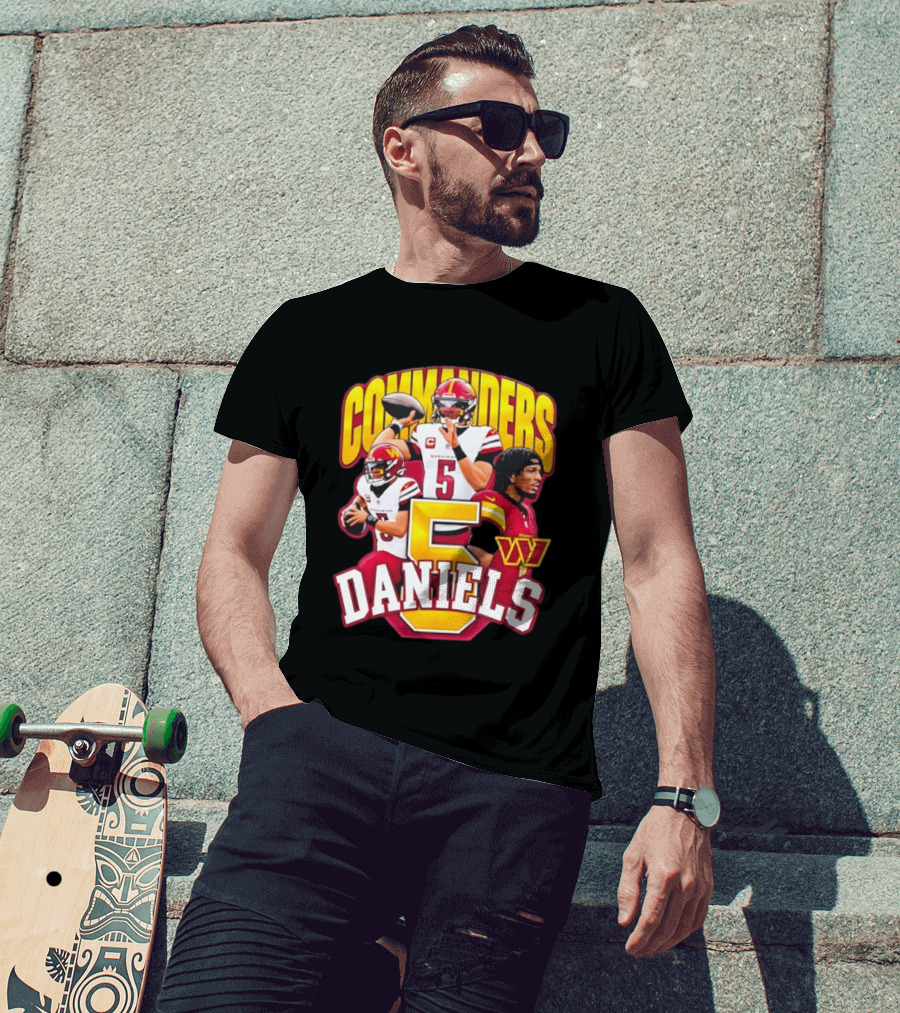 Commanders Jayden Daniels 5 Washington Football T-Shirt