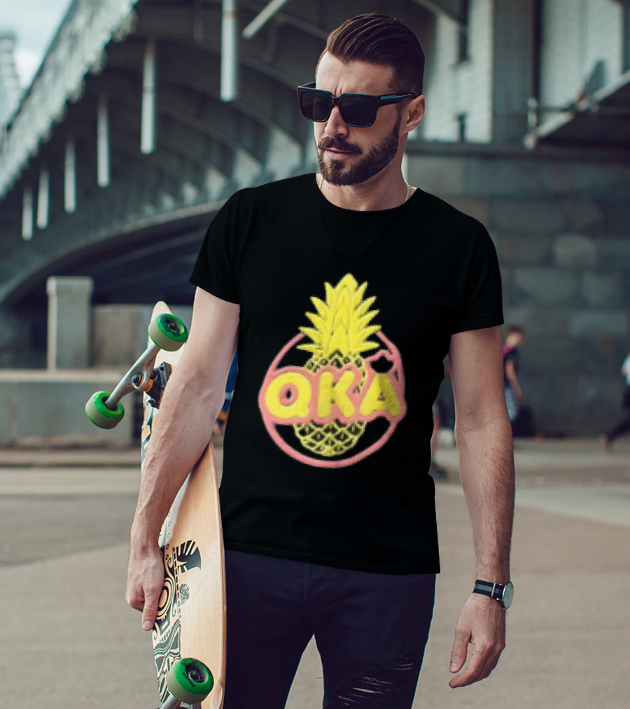 QKA Yellow Pineapple Inside Red Circle T-Shirt