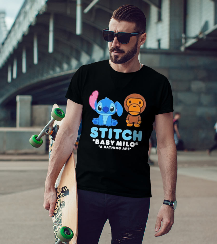 Bape X Disney Stitch Baby Milo A Bathing Ape Collab 2026 T-Shirt