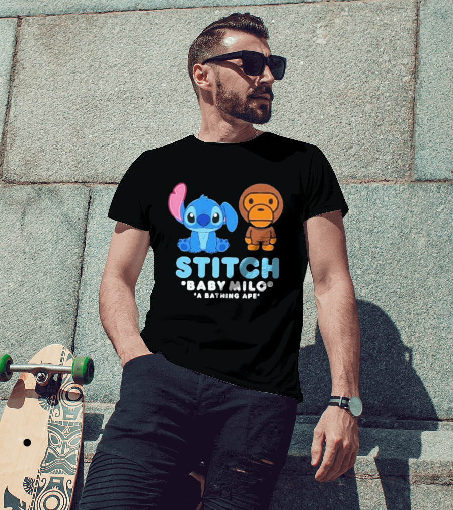 Bape X Disney Stitch Baby Milo A Bathing Ape Collab 2026 T-Shirt