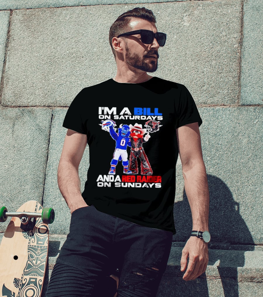 Buffalo Bills And Texas Tech Red Raiders Football Weekend Mascots Fan T-Shirt