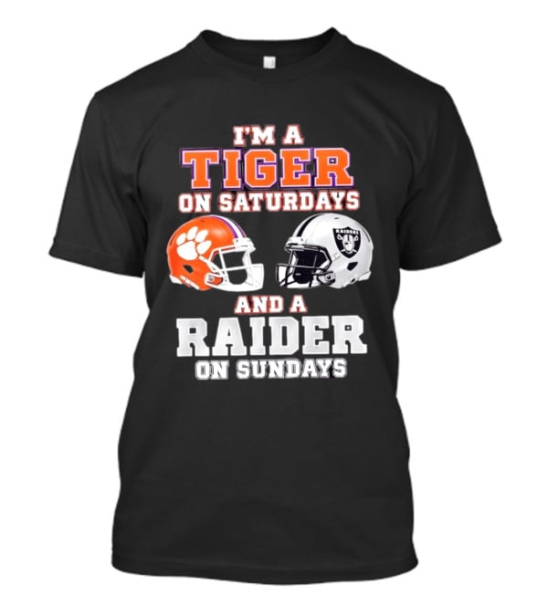 Clemson Tiger Saturdays Raider Sundays Football Fan Helmets T-Shirt