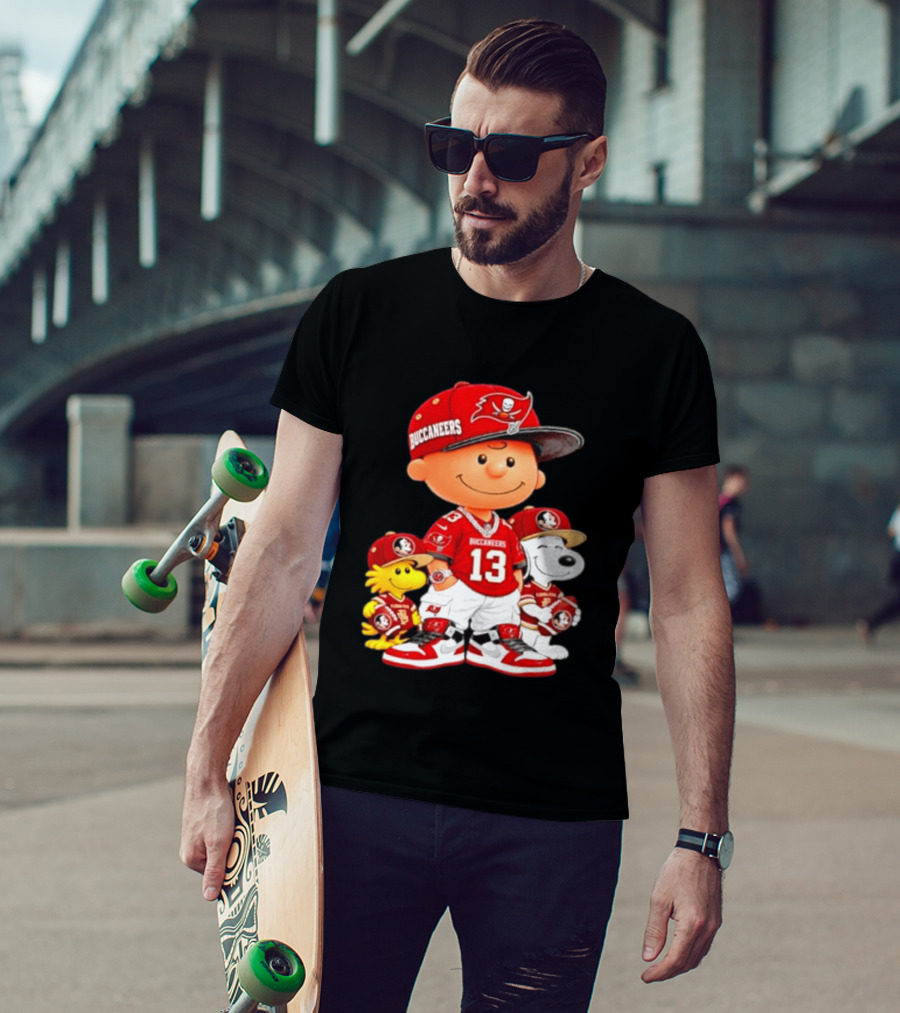 Charlie Brown 13 Snoopy Woodstock Buccaneers Florida State T-Shirt