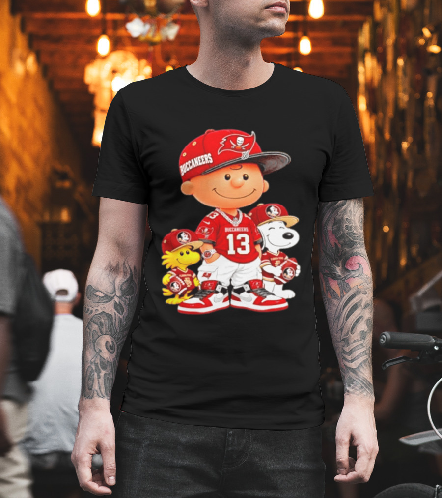 Charlie Brown 13 Snoopy Woodstock Buccaneers Florida State T-Shirt