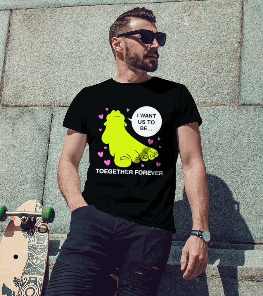 Frog I Want Us To Be Toegether Forever Pink Hearts T-Shirt