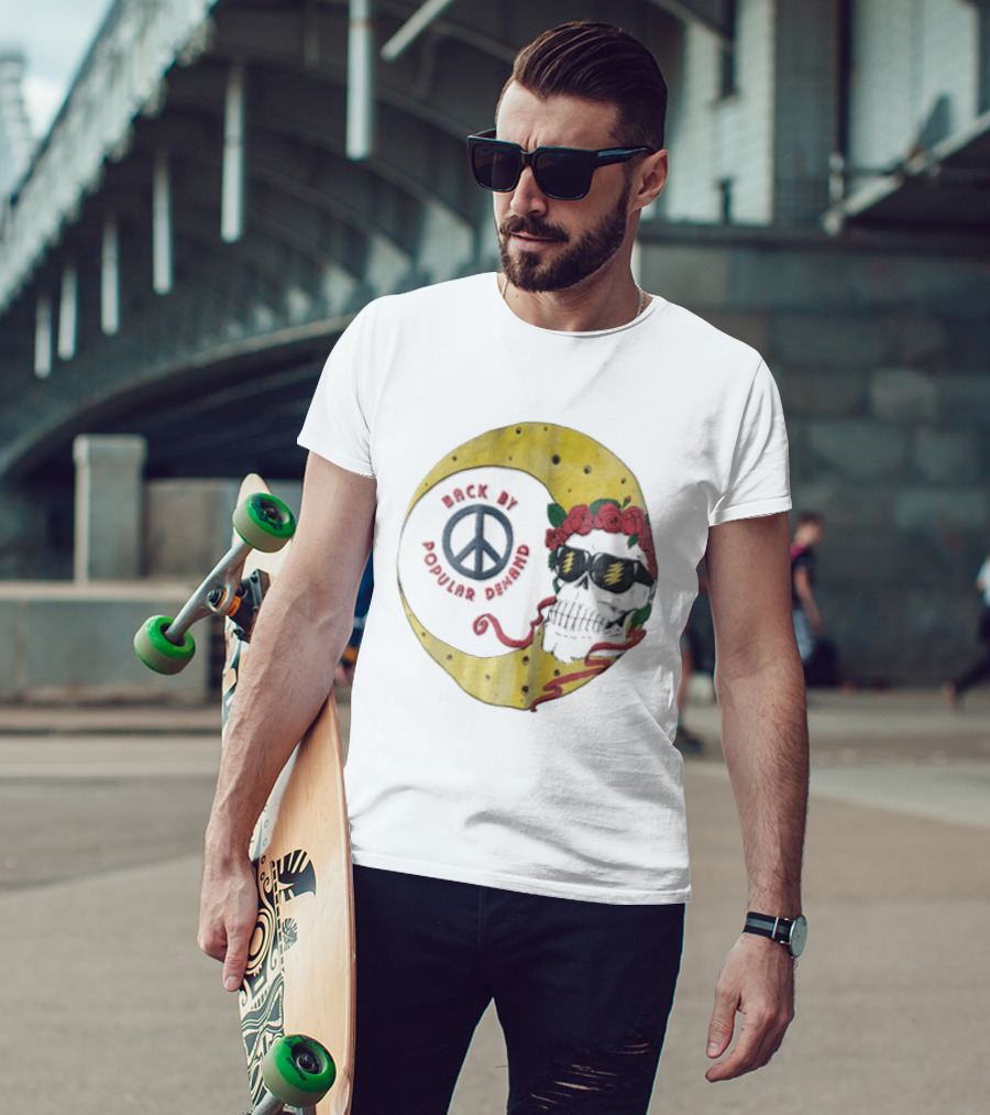 Back By Popular Demand Skull Sunglasses Lightning Peace Roses T-Shirt