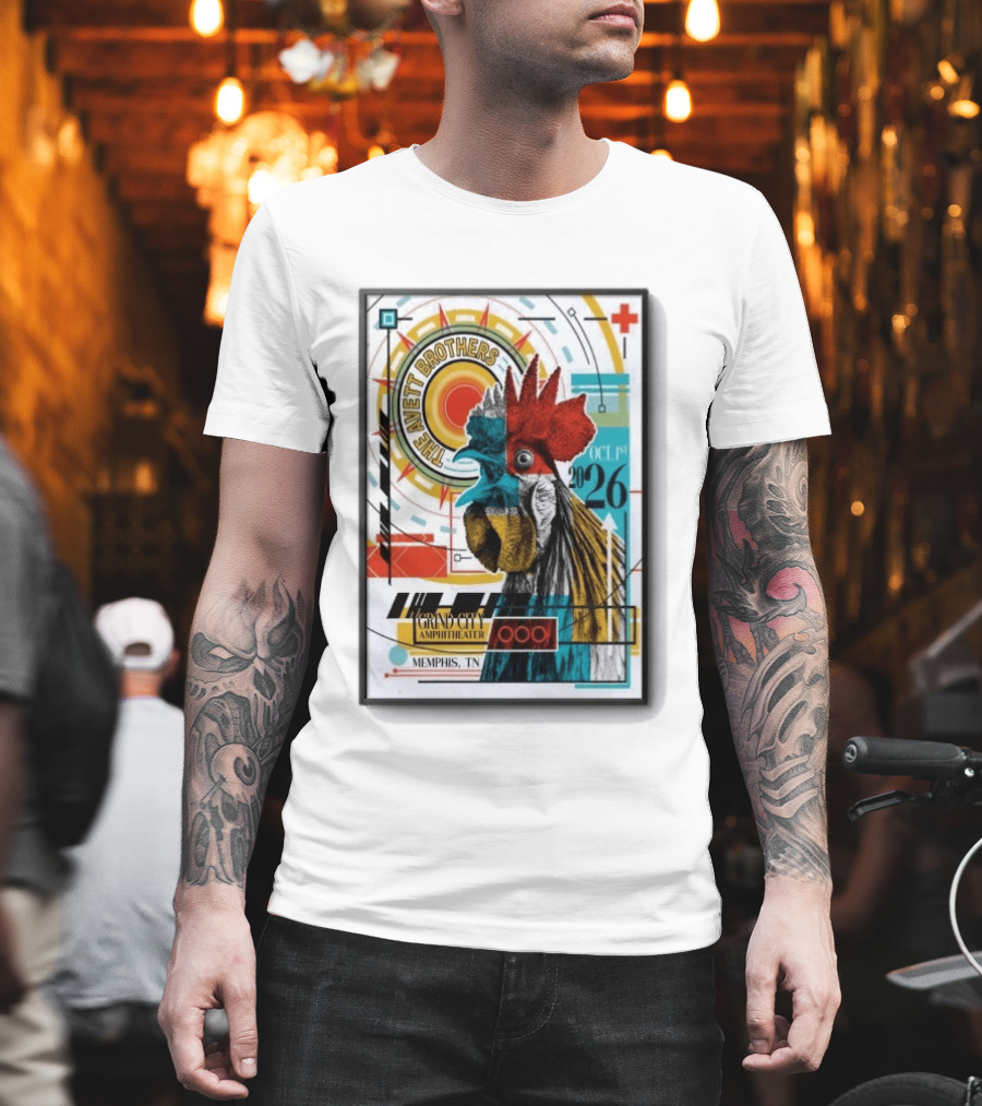 The Avett Brothers Memphis TN Grand City Amphitheater October 1 2026 Rooster T-Shirt