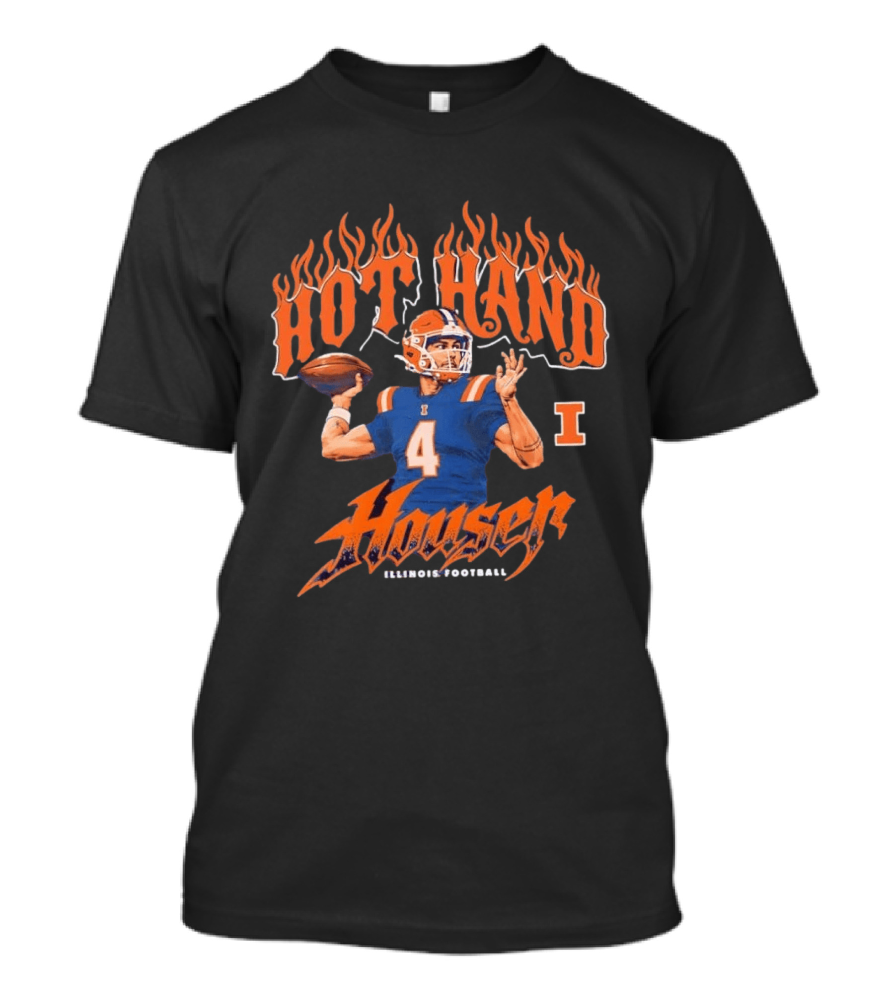 Hot Hand Houser Katin Houser No 4 Illinois Football T-Shirt
