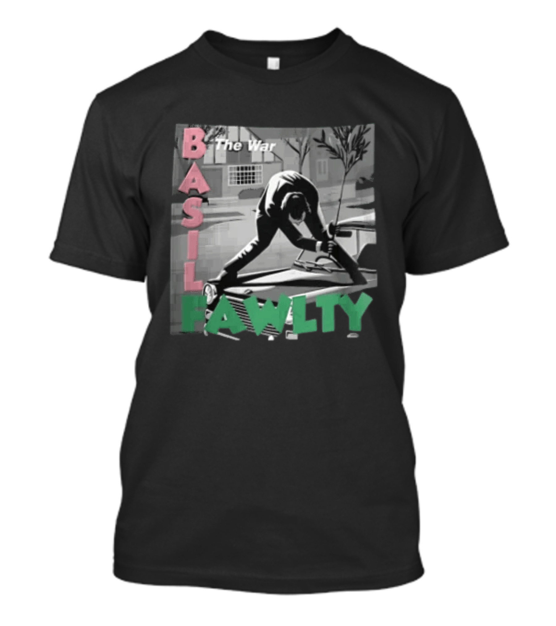 Basil Fawlty The War Man In Suit Hitting Car With Tree Branch Scene T-Shirt